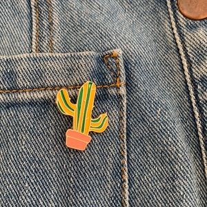 ⭐️3/$20⭐️ Hard Enamel Cactus Succulent Tiny Lapel Pin